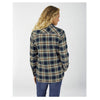 Women's Long Sleeve Plaid Flannel Work Shirt FL075 - Ink Navy