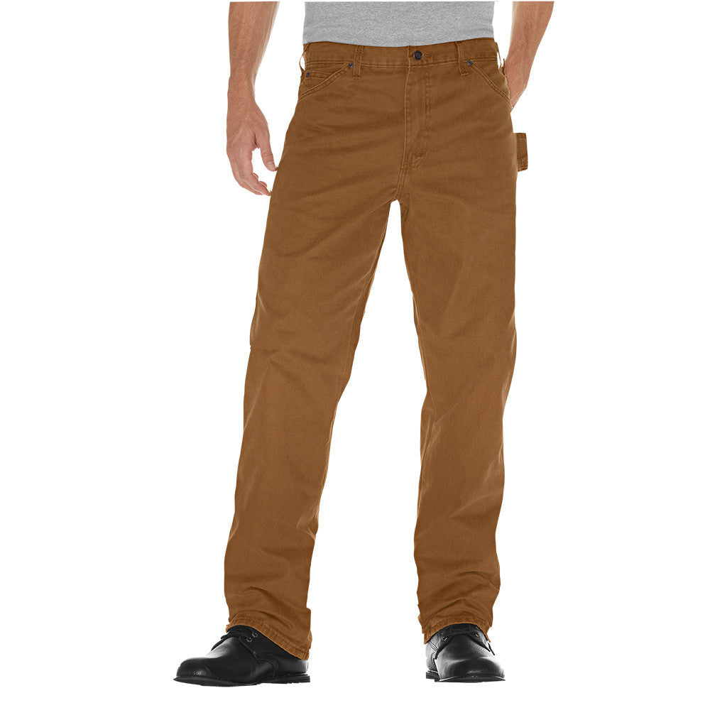 Dickies Sanded Duck Carpenter Work Safety Pant - brown duck
